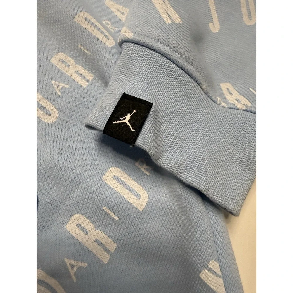 Nike Jordan Essentials Ice Blue Sail Men Fleece Pullover Hoodie Size Large AOP‎